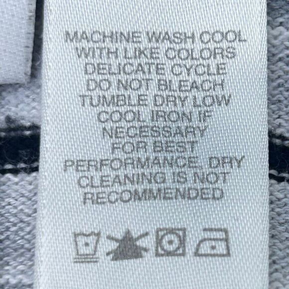 Liz Claiborne Lizsport Sweater Womens Medium Gray Striped Ribbed Stain Resistant - Picture 10 of 12